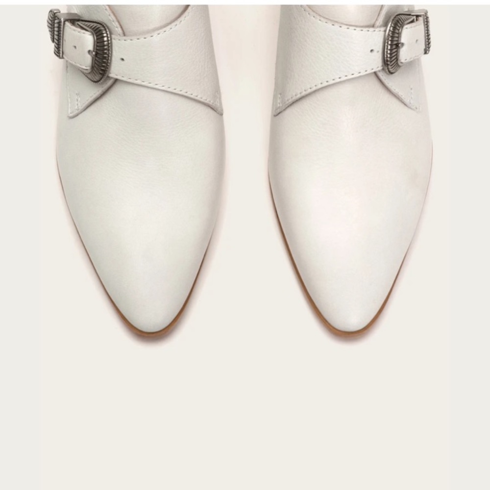 Frye white Ellen Buckle Monk leather western short bootie - Picture 5 of 15